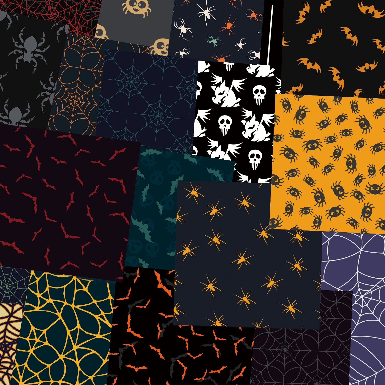 Halloween Basics Scrapbook Paper - Insects, Spider Webs
