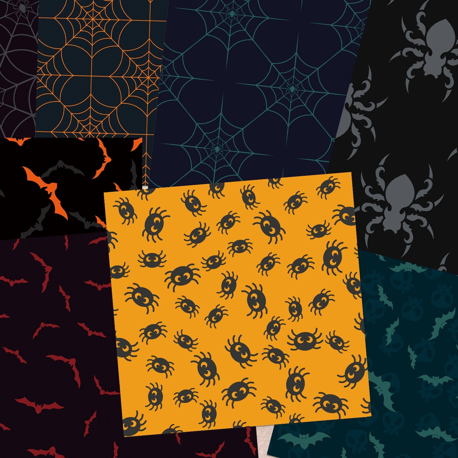 Halloween Basics Scrapbook Paper - Insects, Spider Webs2
