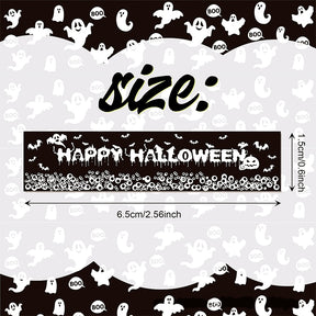 Halloween Bat and Pumpkin Black and White Washi Tape Set (12 Rolls) c