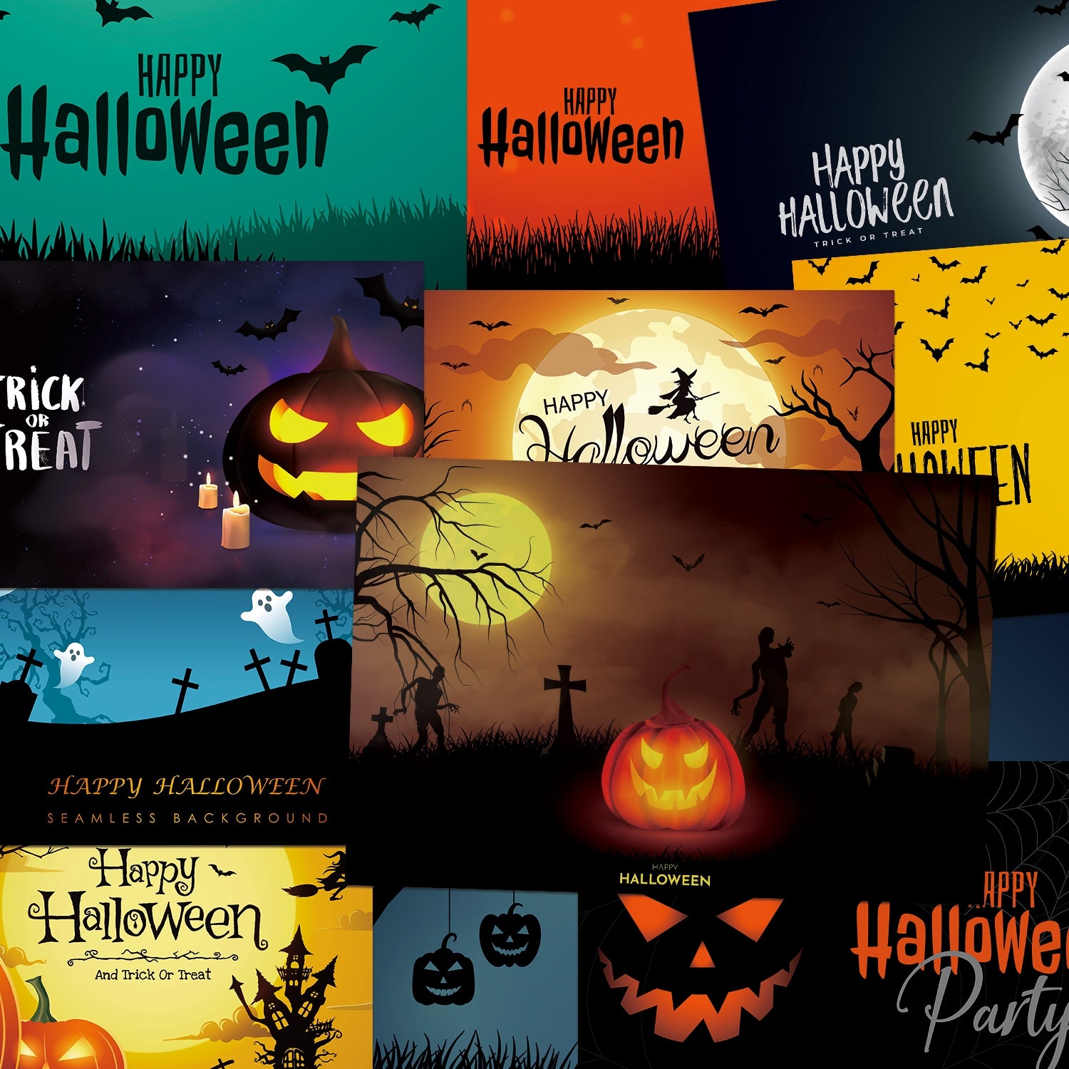 Halloween Cartoon Background Scrapbook Paper1