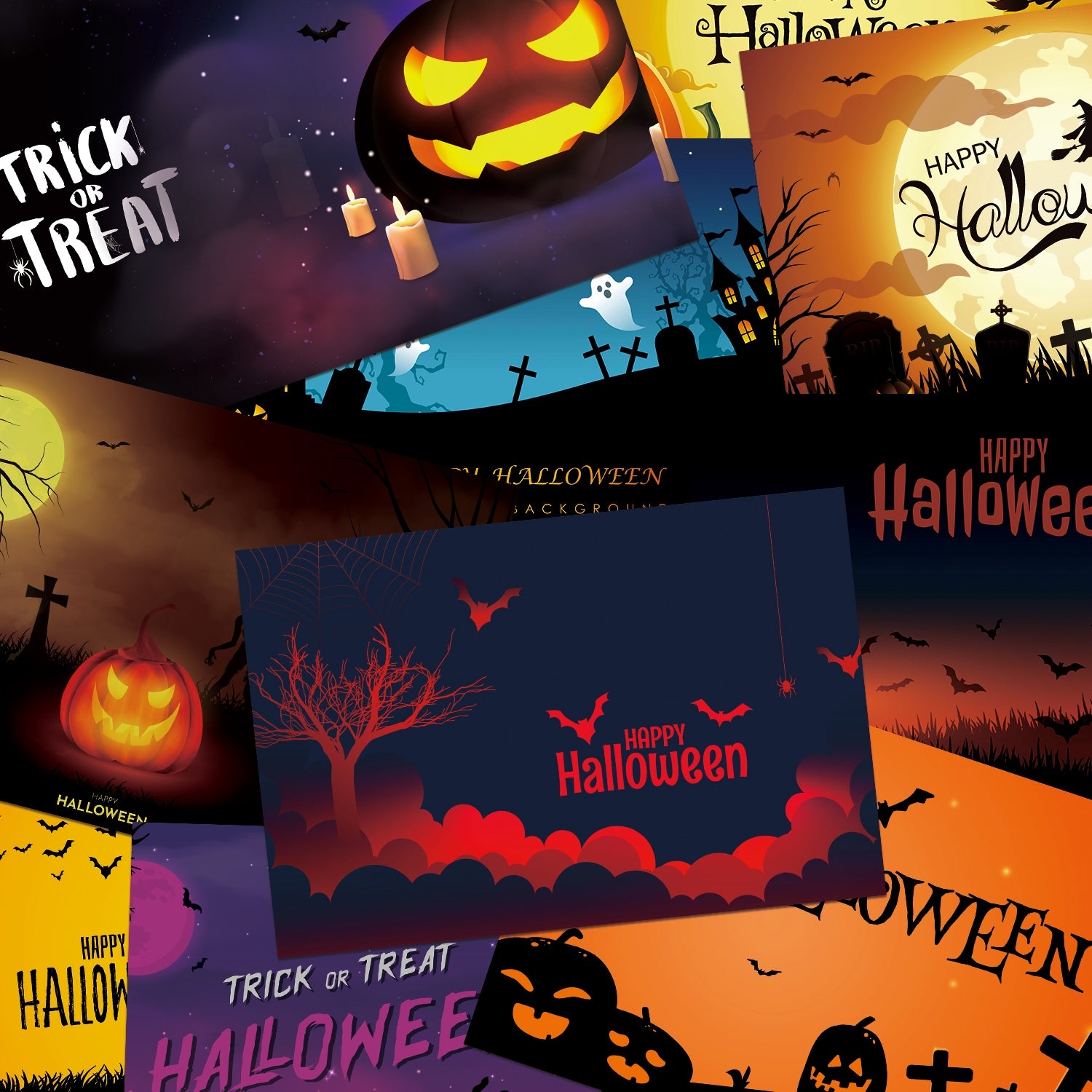 Halloween Cartoon Background Scrapbook Paper3
