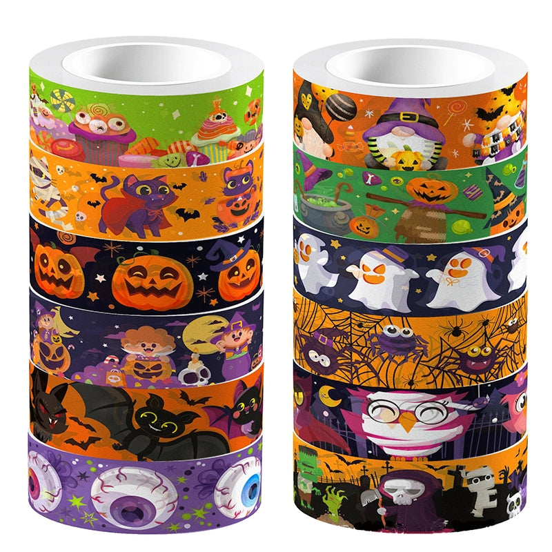 Halloween Cartoon Washi Tape Set (12 Rolls) b4