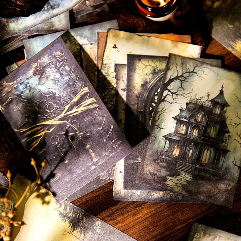 Halloween Castle Scrapbook Paper - Door, Architecture, Forest - Stamprints