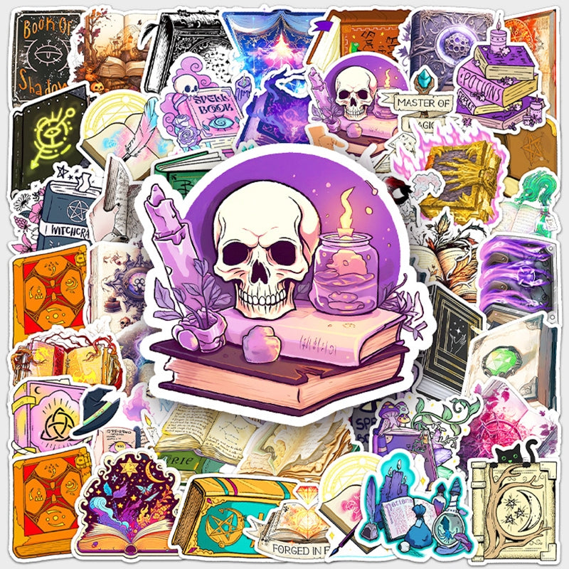 Halloween Magic Book Vinyl Stickers - Stamprints1