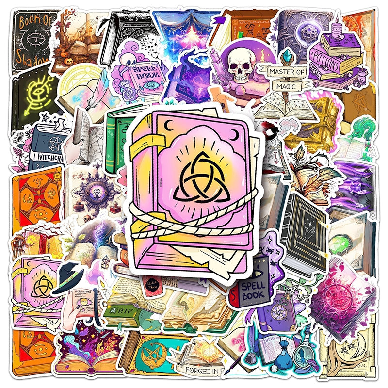 Halloween Magic Book Vinyl Stickers - Stamprints5