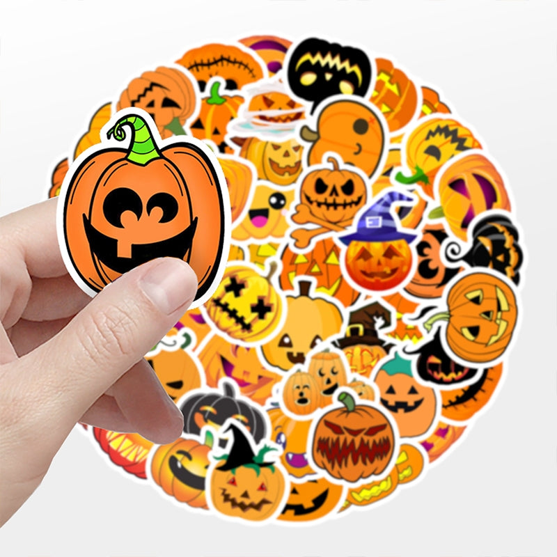 Halloween Pumpkin Vinyl Decorative Sticker 50 PCS b1