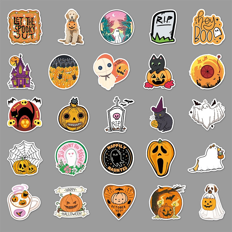 Halloween Pumpkin Vinyl Sticker Set 100 PCS b1