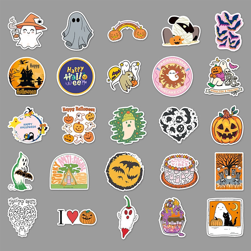 Halloween Pumpkin Vinyl Sticker Set 100 PCS b2