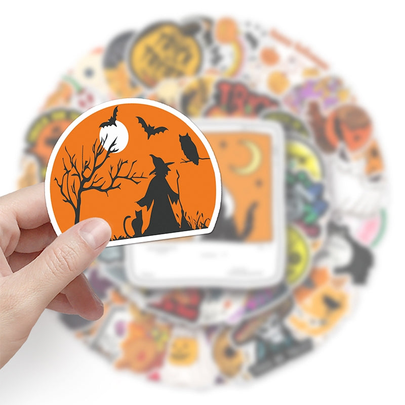 Halloween Pumpkin PVC Sticker Set 100 PCS b4