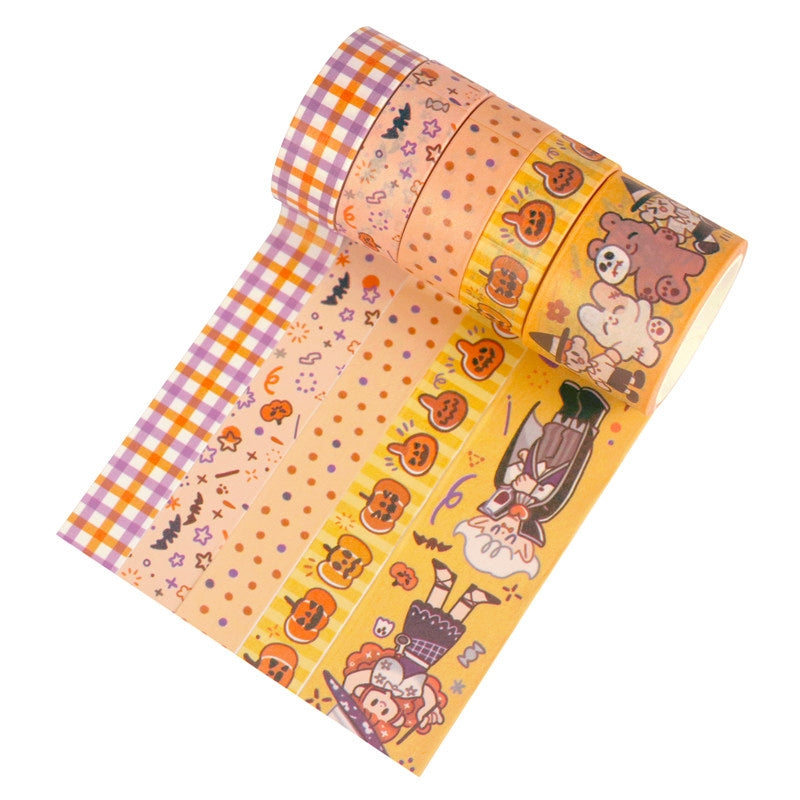 Halloween Washi Tape Set with Text Cats Witches b3