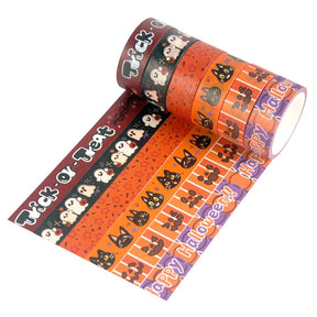 Halloween Washi Tape Set with Text Cats Witches b5
