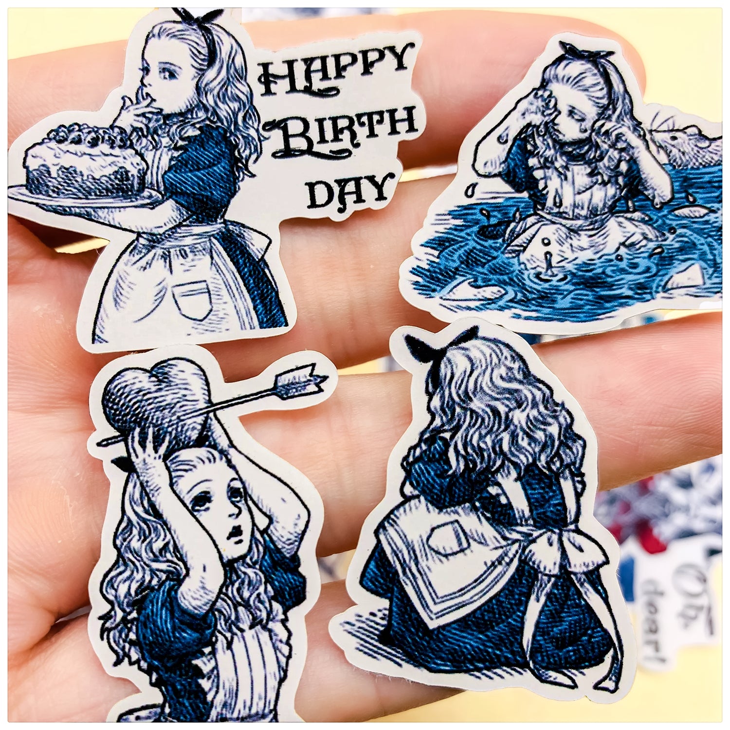 Handbook Sticker Pack Alice in Wonderland 40 pieces Handbook Stickers Decorative Diary 1