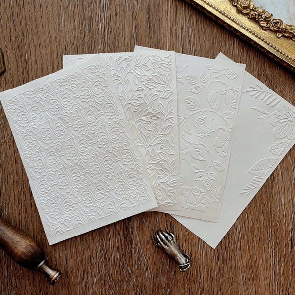 Handmade Artistic Premium Embossed Scrapbook Paper Pack of 8 Sheets