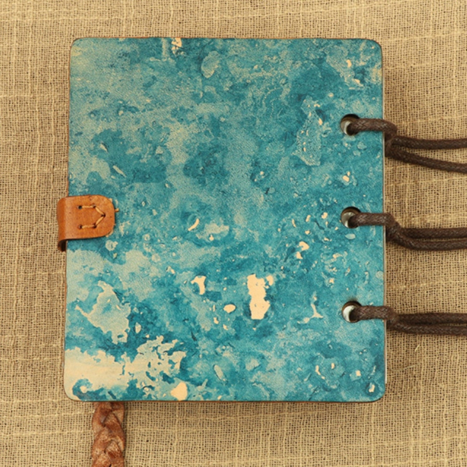 Handmade Leather Dreamy Blue Mini Photo Album - 4.155