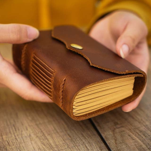 Handmade Leather Vintage Mini Pocket Notebook12