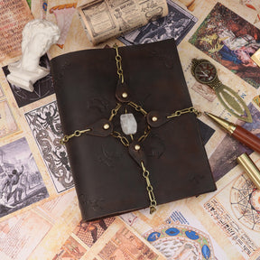 Handmade Magic Spell Leather Journal - Enchanté Artisan Ouija Grimoire 1