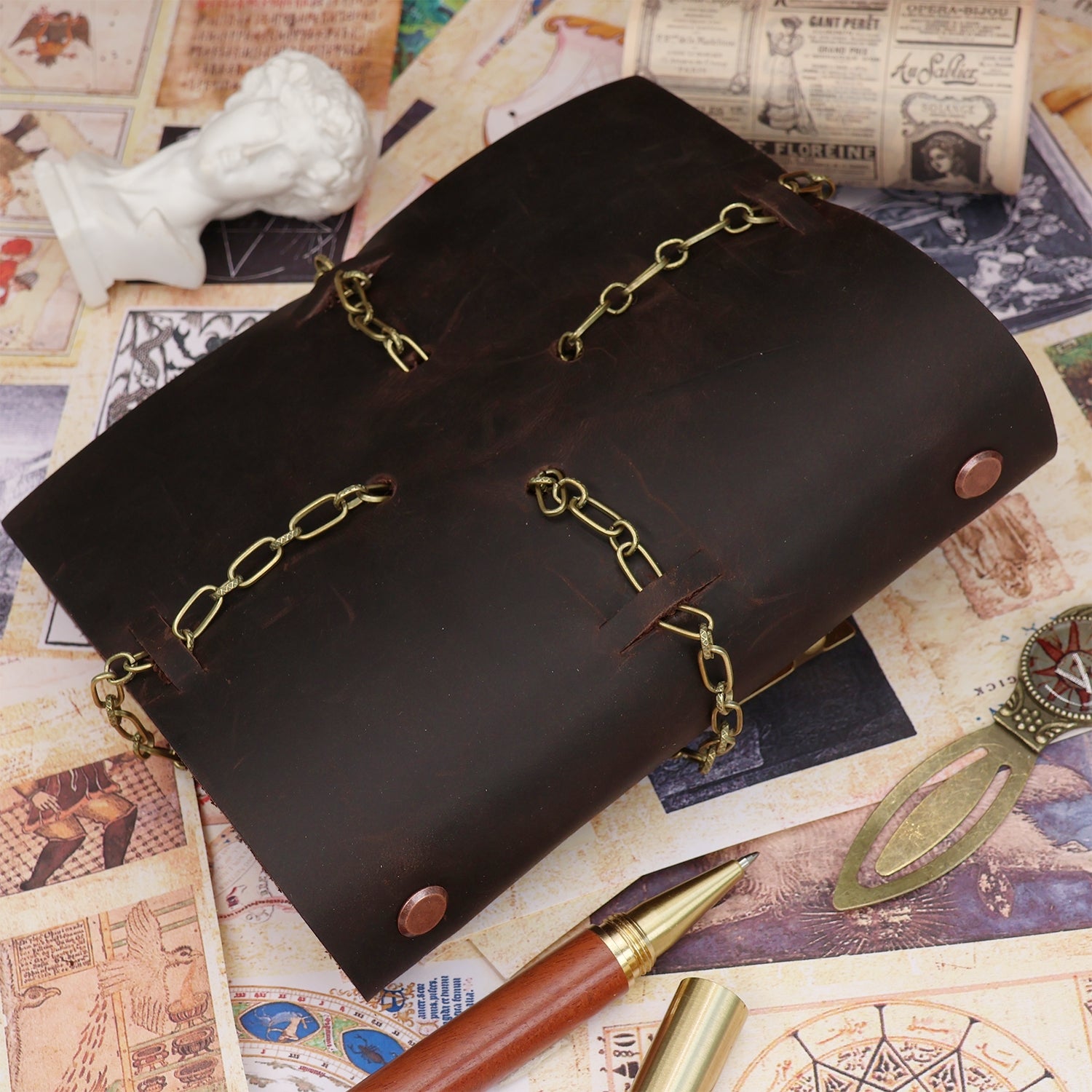 Handmade Magic Spell Leather Journal - Enchanté Artisan Ouija Grimoire 7