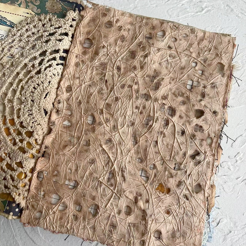 Handmade Tea Dyed Retro Junk Journal Artistic Paper b6