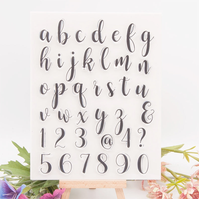 Handwritten Alphabet and Number Transparent Stamps a
