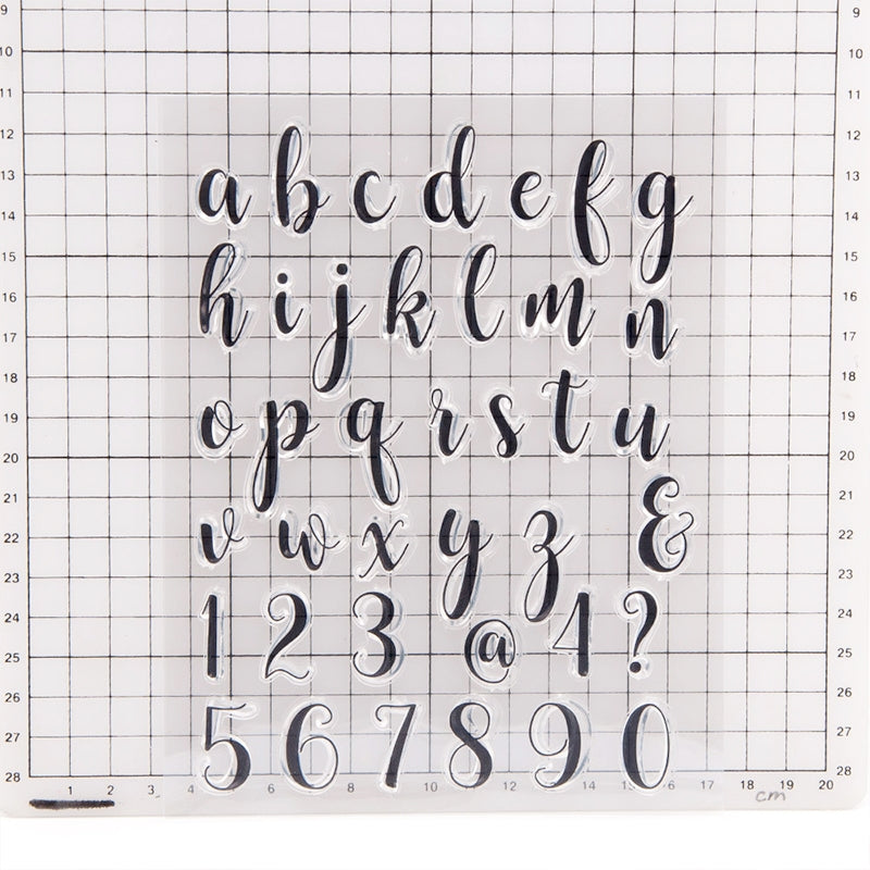 Handwritten Alphabet and Number Transparent Stamps b1