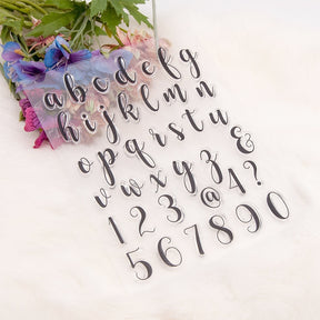 Handwritten Alphabet and Number Transparent Stamps b2