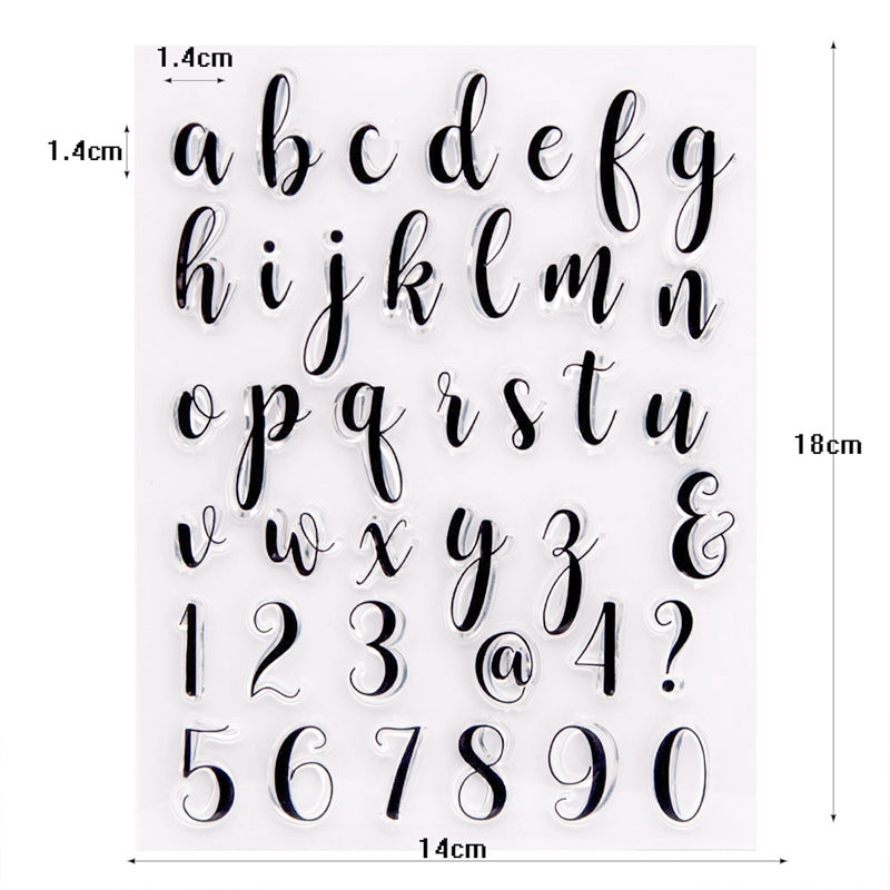 Handwritten Alphabet and Number Transparent Stamps b3
