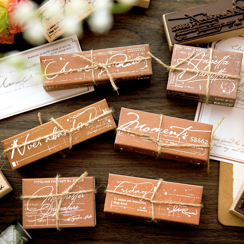 Handwritten English Wooden Rubber Stamp a2