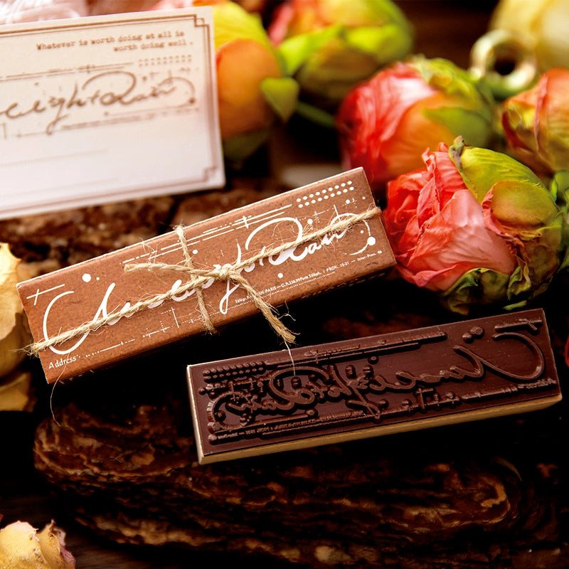 Handwritten English Wooden Rubber Stamp b