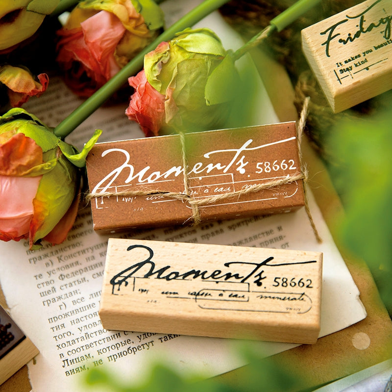 Handwritten English Wooden Rubber Stamp b2