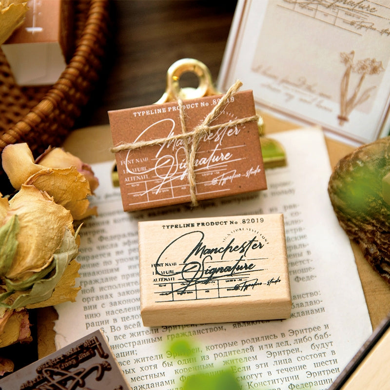 Handwritten English Wooden Rubber Stamp b5