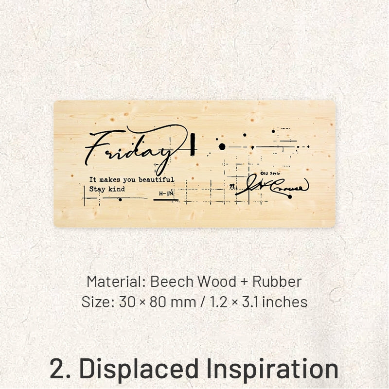 Handwritten English Wooden Rubber Stamp sku-2