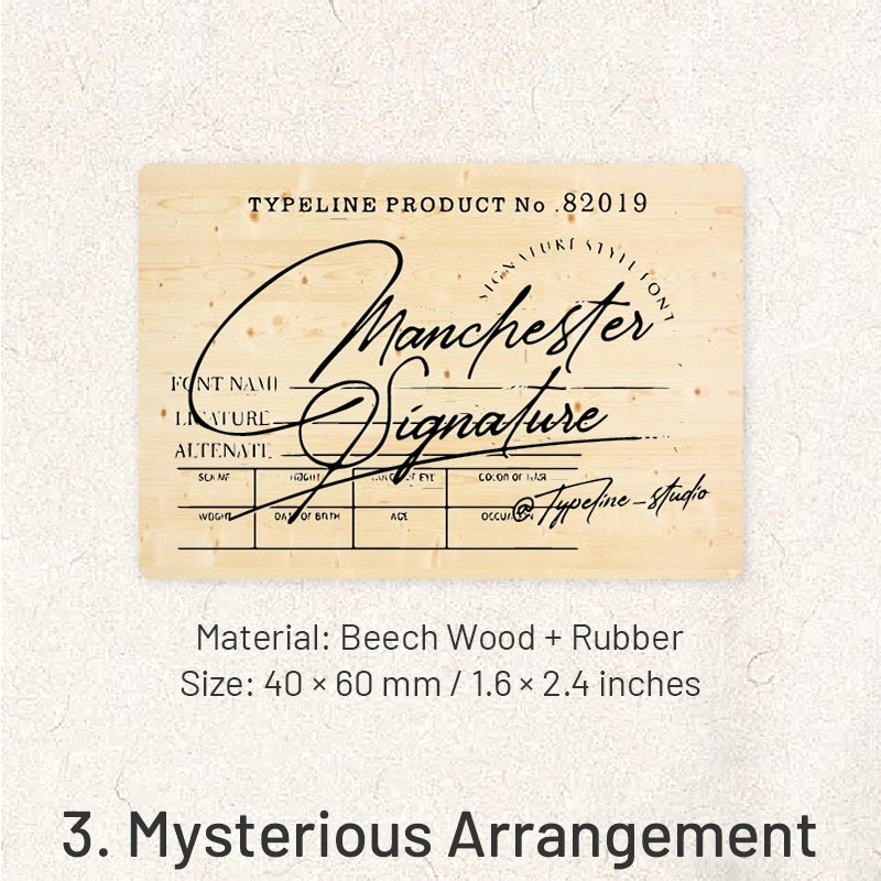 Handwritten English Wooden Rubber Stamp sku-3