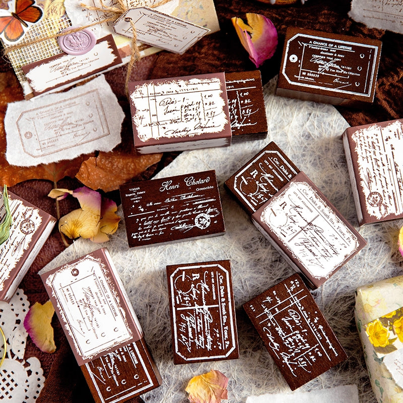 Handwritten Prologue Series Retro Rubber Stamp a