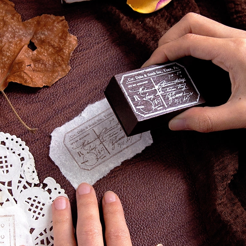 Handwritten Prologue Series Retro Rubber Stamp b6