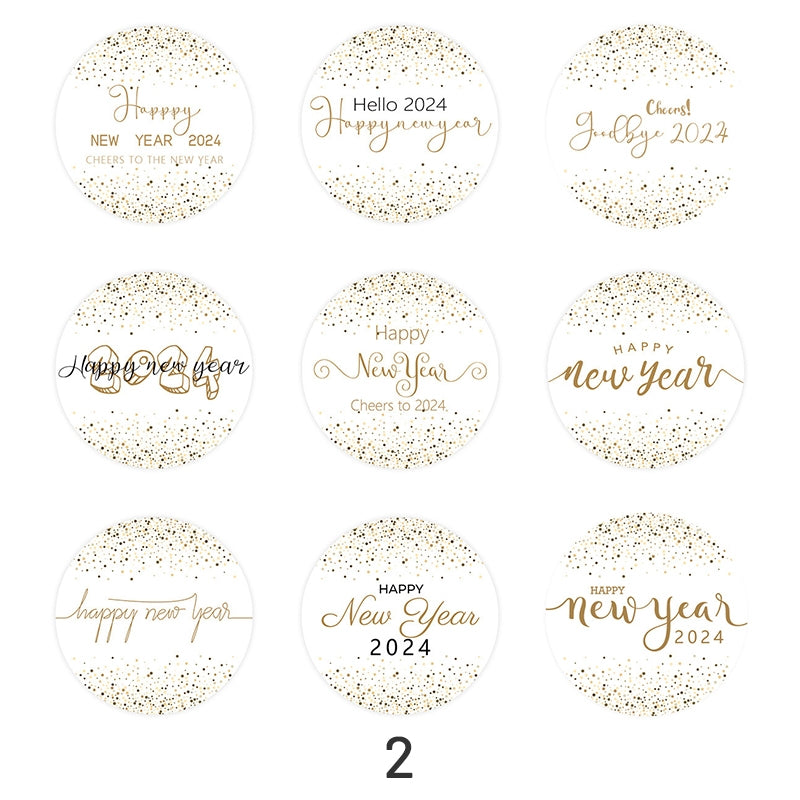 Happy New Year Envelope Seal Cartoon Labels Stickers sku-2