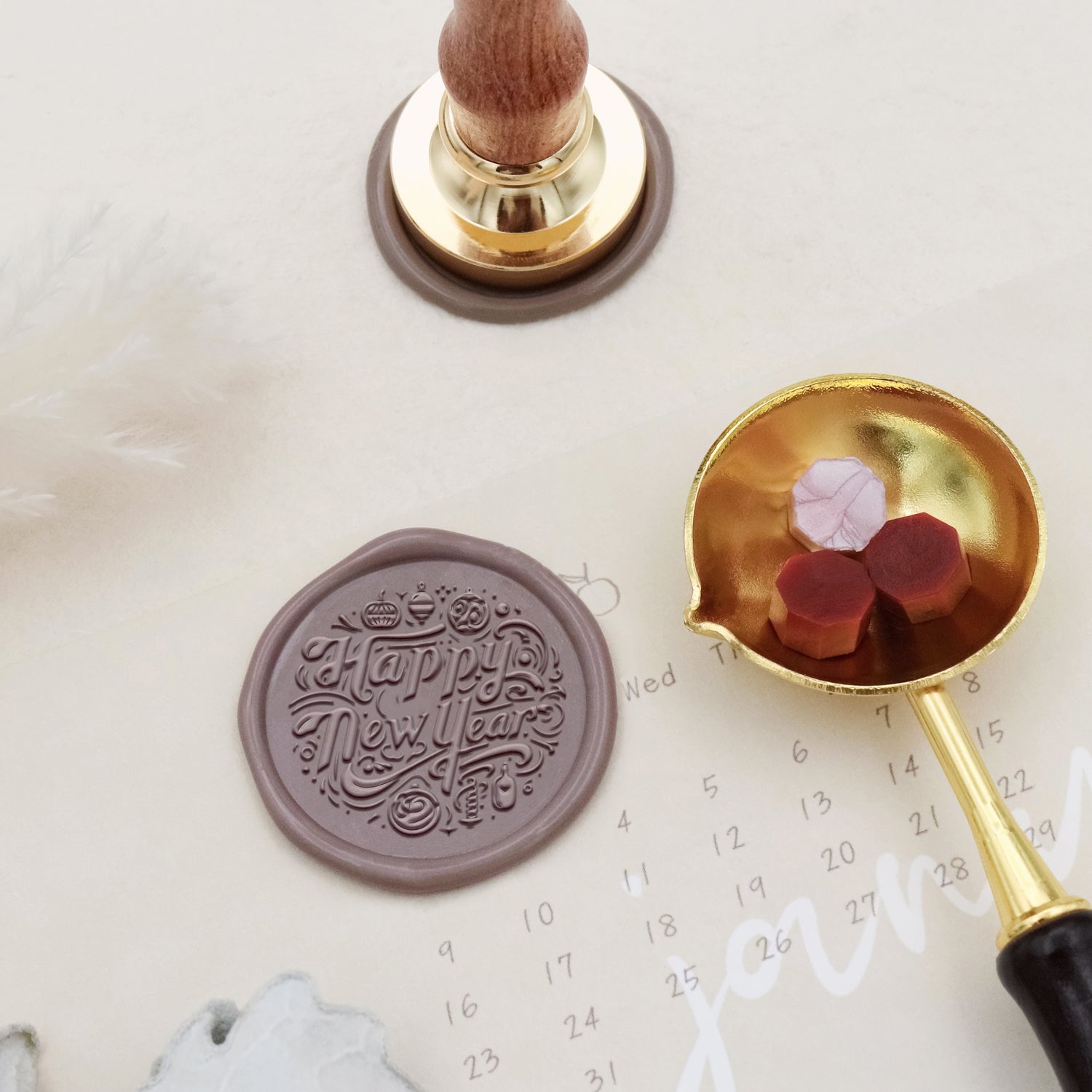 Happy New Year Wax Seal Stamp - Style 3 4
