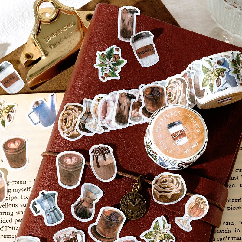 Happy Town Series Cartoon Retro Rolled Washi Stickers b3