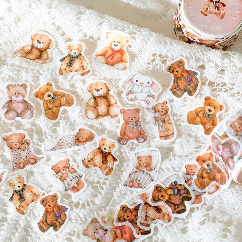 Happy Town Series Cartoon Retro Rolled Washi Stickers b5