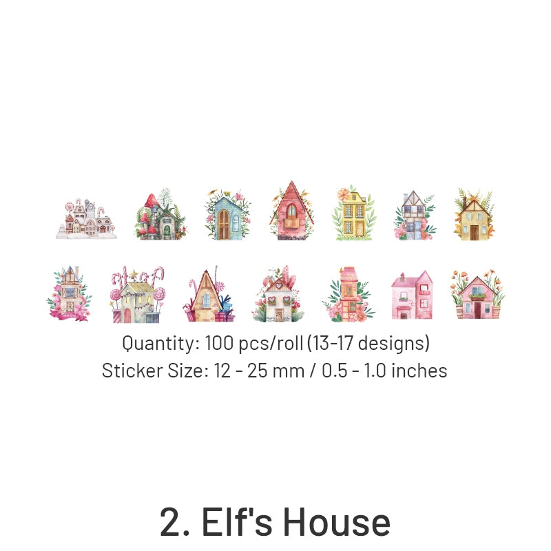 Happy Town Series Cartoon Retro Rolled Washi Stickers sku-2