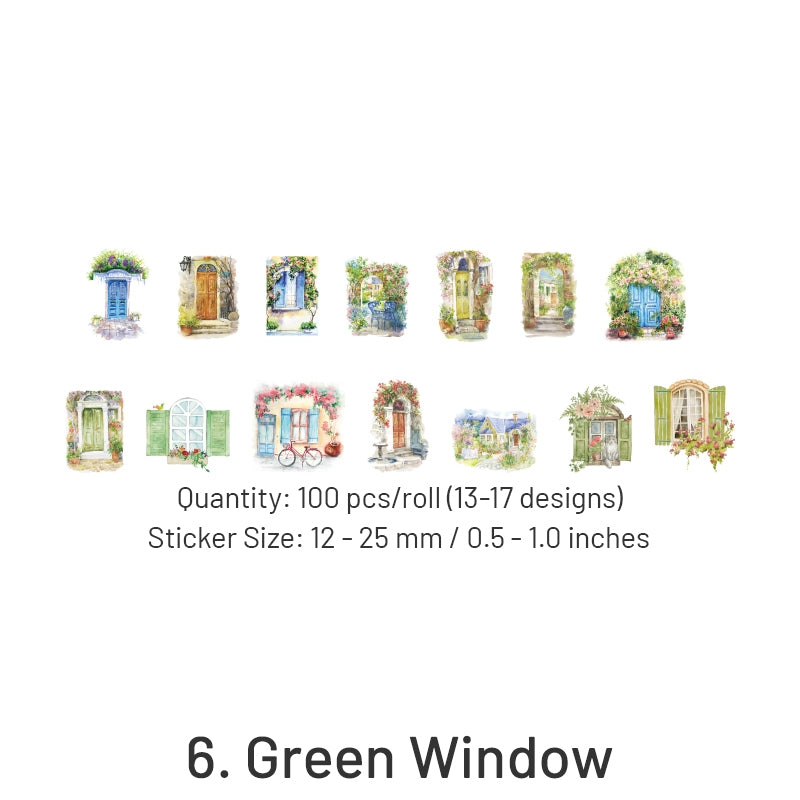 Happy Town Series Cartoon Retro Rolled Washi Stickers sku-6