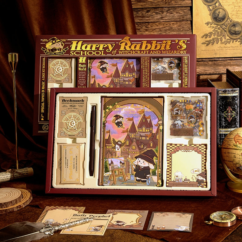 Harry Rabbit's School of Wizardry Gift Box Journal Set a