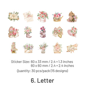 Have a Date with Flowers Floral Stickers-Furniture, Sea Creature, Vehicles, Antiques sku-6