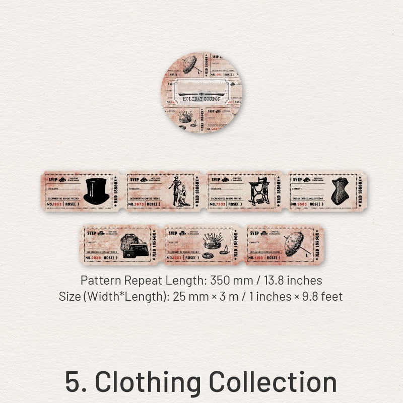 Holiday Coupons Washi Tape - Tickets Travel sku-5