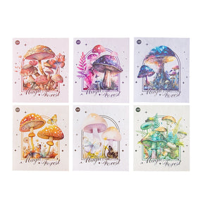 Holographic Hot Stamping Fairy Tale Mushroom PET Stickers b6