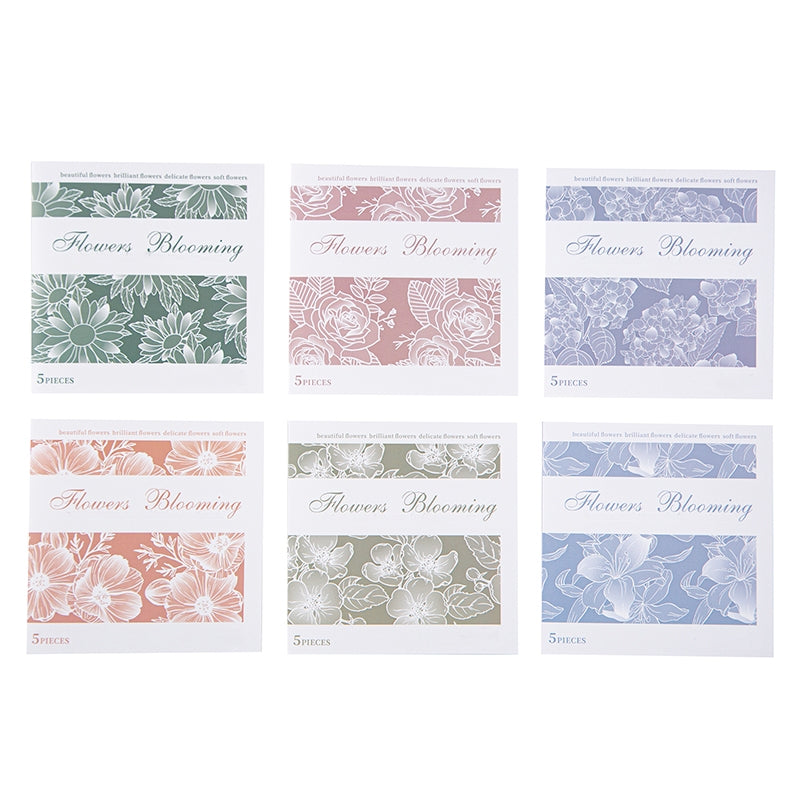 Holographic Hot Stamping Flower Theme Stickers - Rose, Lily, Daisy, Peach Blossom, Poppy, Hydrangea b6