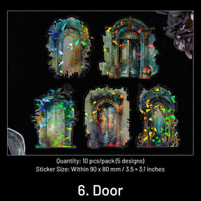Holographic Hot Stamping Gold PET Stickers - Butterflies, Gems, Wings, Doors, Table Lamps sku-6