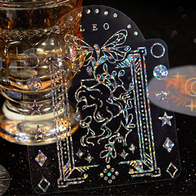 Holographic PET Stickers - Flower, Lace, Animal, Window, Moon, Butterfly c2