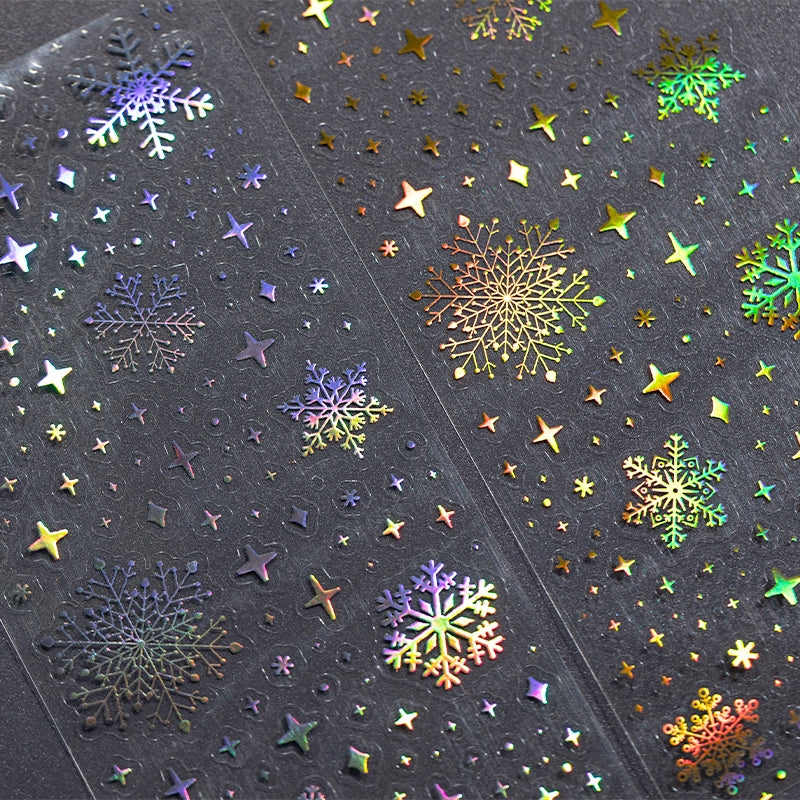 Holographic Silver Foil PET Tape - Snowflake, Butterfly, Chain, Gear b3