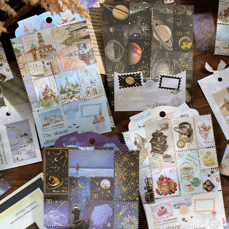 Hot-Stamping Decorative Sticker-Stars Gourmet Stamp Travel a