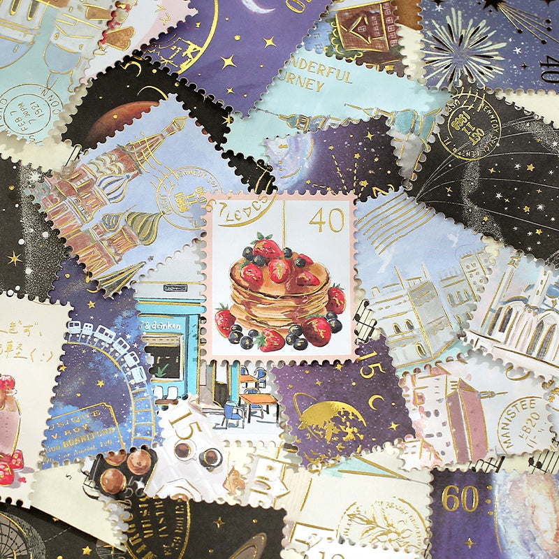 Hot-Stamping Decorative Sticker-Stars Gourmet Stamp Travel b1